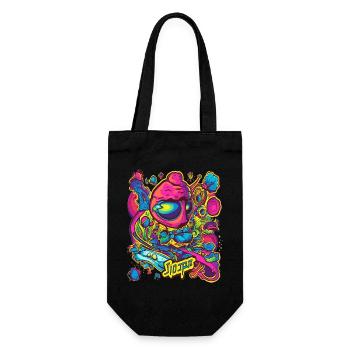 Cooler voller Farben Design Trip Space Bunt - Geschenkbeutel für Flaschen - Schwarz - Vorne