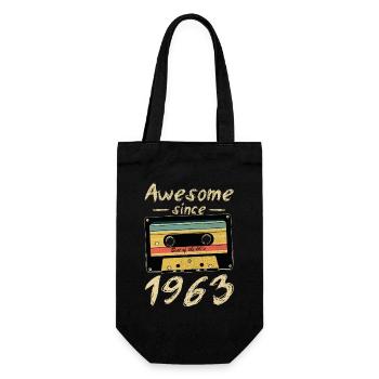 1963 Geburtstag 1963 Geboren Geburtstagsgeschenk - Geschenkbeutel für Flaschen - Schwarz - Vorne