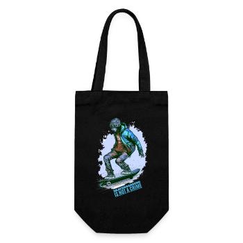 Cooler Skater Skateboarding is not a Crime - Geschenkbeutel für Flaschen - Schwarz - Vorne
