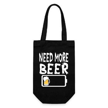 Low Battery Need more Beer - Gift Bag for Bottles - black - Front