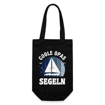 Segeln Segler Segelboot Boot Opa Vatertag Geschenk - Geschenkbeutel für Flaschen - Schwarz - Vorne