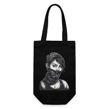 Rebel young woman with bandana cool look street - Gift Bag for Bottles - black - Front