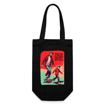 Father and Son Skateboard Gift - Gift Bag for Bottles - black - Front