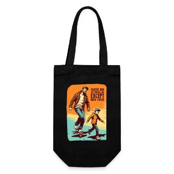 Father and Son Skateboard Gift - Gift Bag for Bottles - black - Front