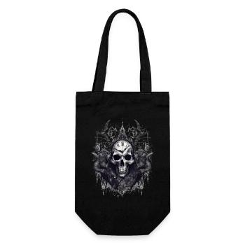 Gothic Witchcraft Ritual Dark Skull Clock Horror - Geschenkbeutel für Flaschen - Schwarz - Vorne