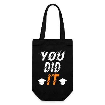 You did it graduation cool design - Gift Bag for Bottles - black - Front