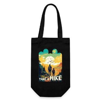 Wandern Wanderer Vater und Sohn Vatertag Geschenk - Geschenkbeutel für Flaschen - Schwarz - Vorne