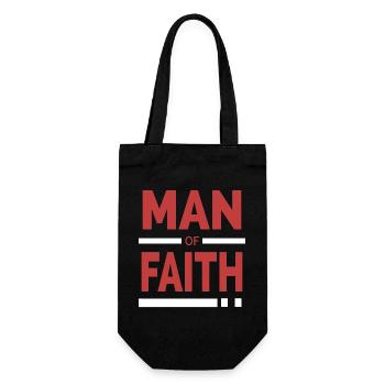 Mann des Glaubens | Christliche Typografie - Geschenkbeutel für Flaschen - Schwarz - Vorne