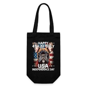Bulldogge 4 July Independence Day USA Flagge - Geschenkbeutel für Flaschen - Schwarz - Vorne