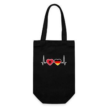 Albanie Allemagne Heartbeat Flag Albanais - Sac à bouteille - noir - Devant
