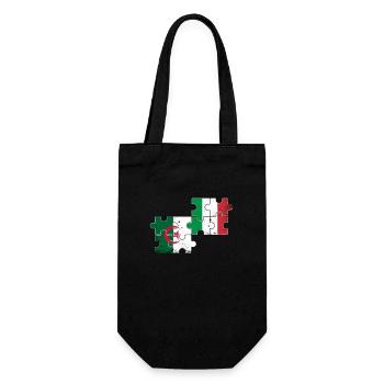 Algeria Italy Flag Italian Algerian - Gift Bag for Bottles - black - Front