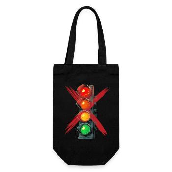 Ampel Ampelregierung Verbotsschild - Geschenkbeutel für Flaschen - Schwarz - Vorne