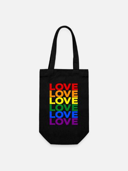Pride LGBT Gay Love Regenbogen LGBTQ CSD Geschenk - Geschenkbeutel für Flaschen - Schwarz