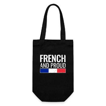 French And Proud France French French - Gift Bag for Bottles - black - Front