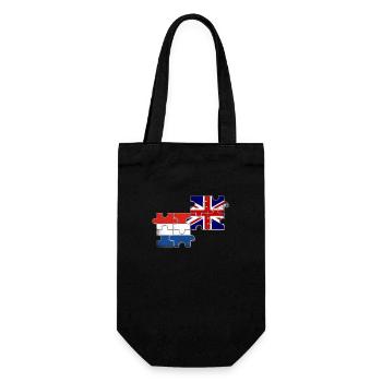 Netherlands UK Flag British Dutch - Gift Bag for Bottles - black - Front