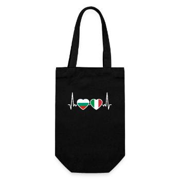 Bulgarie Italie drapeau de battement de cœur Bulgarie - Sac à bouteille - noir - Devant