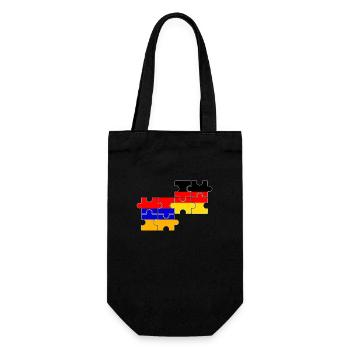 Armenien Deutschland Flagge Deutsch Armenier - Geschenkbeutel für Flaschen - Schwarz - Vorne