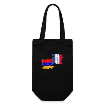 Armenien Frankreich Vintage Flagge Armenier - Geschenkbeutel für Flaschen - Schwarz - Vorne