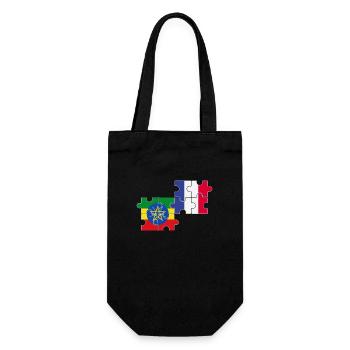 France Ethiopia Flag Ethiopian - Gift Bag for Bottles - black - Front