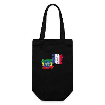 France Ethiopia Vintage Flag Ethiopian - Gift Bag for Bottles - black - Front
