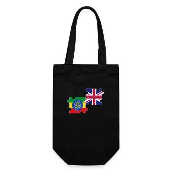 Ethiopia UK flag British Ethiopian - Gift Bag for Bottles - black - Front