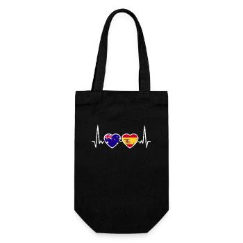 Australia Spain Vintage Heartbeat Flag - Gift Bag for Bottles - black - Front