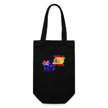Australien Spanien Vintage Flagge Australier - Geschenkbeutel für Flaschen - Schwarz - Vorne