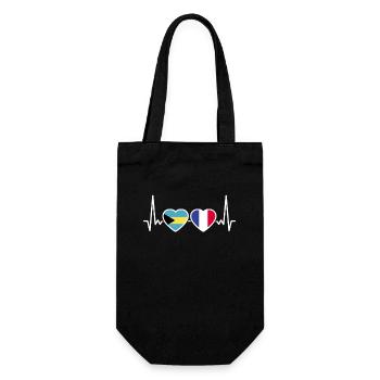 Bahamas France Heartbeat Flag Bahamians - Gift Bag for Bottles - black - Front