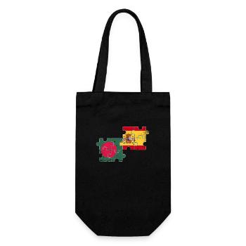 Bangladesh Spain Vintage Flag Bangladeshis - Gift Bag for Bottles - black - Front