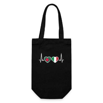 Bangladesh Italy Vintage Heartbeat Flag - Gift Bag for Bottles - black - Front