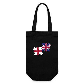 England UK Flag of British English - Gift Bag for Bottles - black - Front