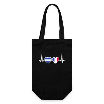 Honduras France Heartbeat Flag Honduran - Gift Bag for Bottles - black - Front