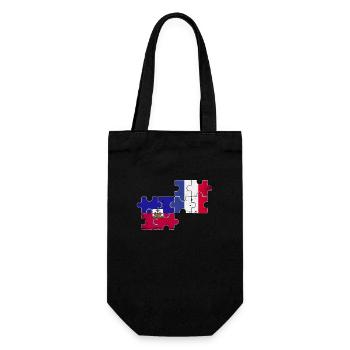 Haïti France Vintage Drapeau Haïtien Français Haïtien - Sac à bouteille - noir - Devant