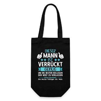Abschiedsgeschenk Abschied Kollege Jobwechsel - Geschenkbeutel für Flaschen - Schwarz - Vorne