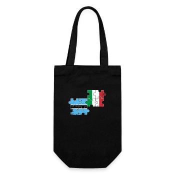 Botswana Italien Vintage Flagge Italienisch - Geschenkbeutel für Flaschen - Schwarz - Vorne