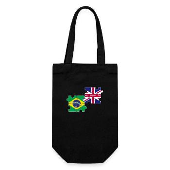 Brazil UK Flag British Brazilian - Gift Bag for Bottles - black - Front