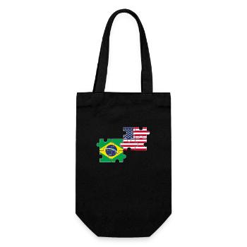 Brazil USA Flag Brazilian - Gift Bag for Bottles - black - Front