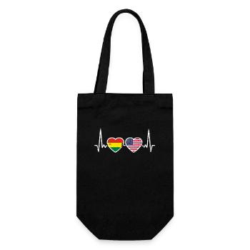 Bolivie USA Vintage Heartbeat Flag - Sac à bouteille - noir - Devant