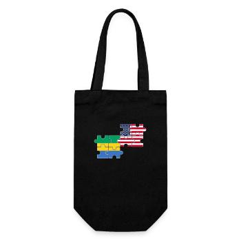 Gabon USA Flag American Gabonese - Gift Bag for Bottles - black - Front