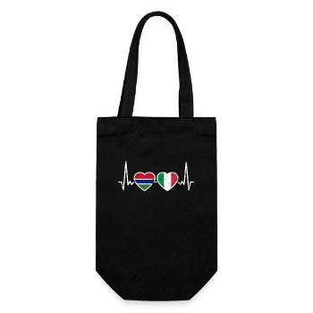 Gambia Italy Vintage Heartbeat Flag Gambier - Gift Bag for Bottles - black - Front