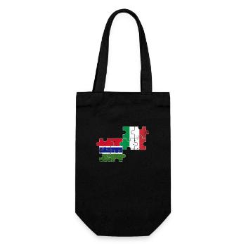Gambia Italy Vintage Flag Italian Gambian - Gift Bag for Bottles - black - Front