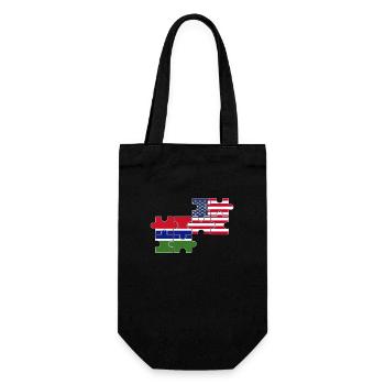 Gambie USA Drapeau Américain Gambien - Sac à bouteille - noir - Devant