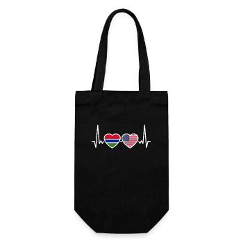 Gambia USA Heartbeat Flag American Gambian - Gift Bag for Bottles - black - Front