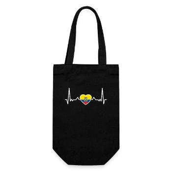 Drapeau de battement de cœur de l’Équateur Équatoriens - Sac à bouteille - noir - Devant