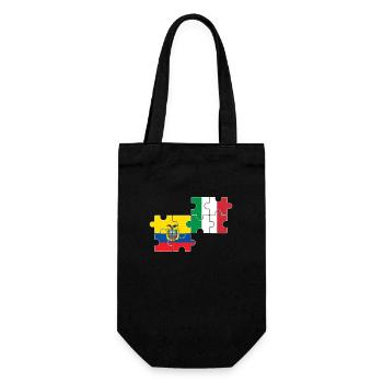 Equateur Italie Drapeau Italien Équatorien - Sac à bouteille - noir - Devant