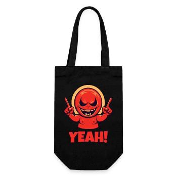 Pointing fingers in the air, red guy says yes - Gift Bag for Bottles - black - Front