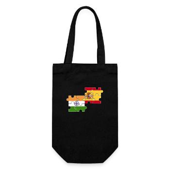 Indien Spanien Flagge Spanier Inder - Geschenkbeutel für Flaschen - Schwarz - Vorne