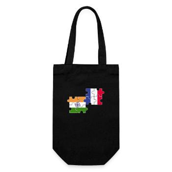 India France Flag French Indian - Gift Bag for Bottles - black - Front