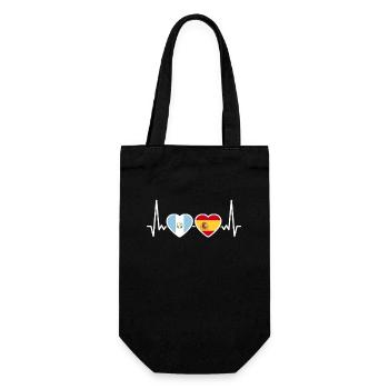 Guatemala Espagne Heartbeat Drapeau Guatemala - Sac à bouteille - noir - Devant