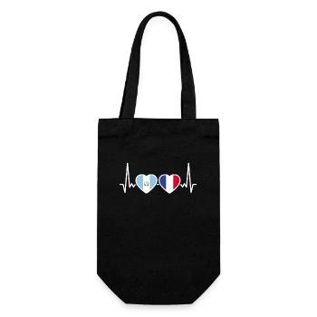Guatemala France Heartbeat Drapeau - Sac à bouteille - noir - Devant